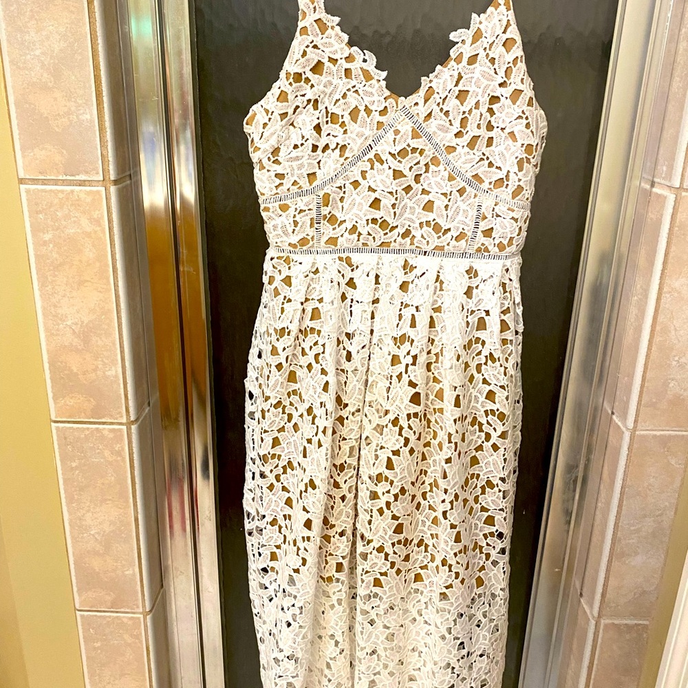 White midi dress